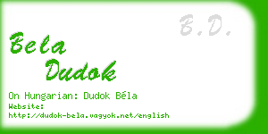 bela dudok business card